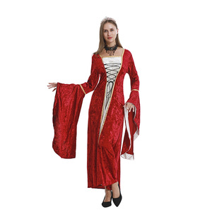 Vestido Medieval de Reina para Mujer Yi Xiaoyi, Manga Larga, Cintura Ajustada con Cinturón, Disfraz para Representaciones Escénicas, Tallas S-5XL - Product Image 4