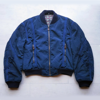 Nouveau design blouson d'aviateur court en nylon balistique zippé avec doublure en tartan style hip-hop imperméable et réversible