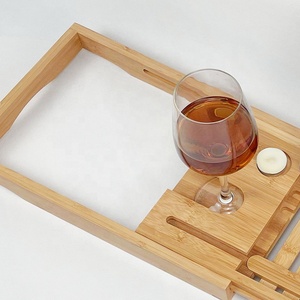 <strong>Bamboo</strong> <strong>Bath</strong> Caddy Bathtub <strong>Tray</strong> with Caddle Jar Christmas Gift - Product Image 6