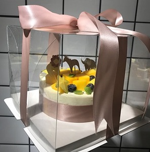 Wholesale Bakery Clear Tall Cake Box 6/8/10/12 Inch High Quality Packaging PET Transparent Cake Box