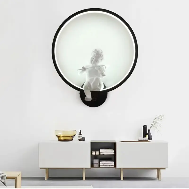 Nieuw Binnen Moderne Led Sconce Fancy Wandlamp Art Ring Licht Muurbevestiging Voor Hotelverlichting Binnen