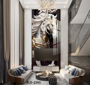 High Glossy Thin 3D Faux Marble UV Coated Wall Panels Moisture Fireproof with Natural <strong>Effect</strong> Apartment Waterproof <strong>Function</strong> - Product Image 2