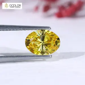 En stock precio competitivo entrega rápida color de fantasía diamantes sueltos laboratorio crecido Diamante Suelto amarillo CVD diamante