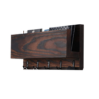 Étagère de rangement murale en bois de pin carbonisé massif, pièce unique, carrée, avec comptoir en bois, personnalisable