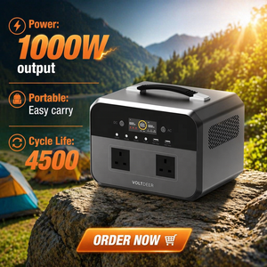 สถานีไฟฟ้าพกพา VOLTDEER รุ่นขายดี 1000W 1008Wh สำหรับใช้งานนอกสถานที่ รองรับแรงดันไฟฟ้ากว้าง ชาร์จเร็วแบบ DC (12 50V 12.5A) - Product Image 4