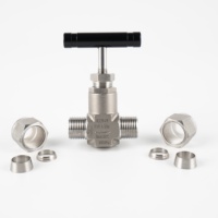 Vannes à pointeau 1/4 "1/8" 316ss pour bouteilles d'échantillonnage de gaz Vanne à pointeau super duplex 6000psi
