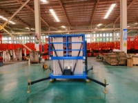 Plateforme élévatrice hydraulique électrique AC/DC en alliage d'aluminium à double mât de 8m et 10m