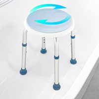 Tabouret de douche de salle de bain réglable de 300 livres, chaise de bain de sécurité pour handicapés avec des supports transversaux robustes uniques
