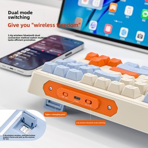 <span class=keywords><strong>Clavier</strong></span> mécanique de jeu sans fil 2,4 G, 87 touches, touches PBT, rétroéclairage RVB double mode, échange à chaud, nouveau produit - Product Image 3