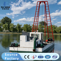Nouveau dragueur à aspiration diesel CY JSD100 avec pompe et moteur, profondeur 18m, débit d'eau 540m3h, barge d'extraction de sable