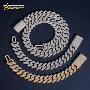 Fashion Jewelry 18mm Hip Hop Style Moissanite Diamond <strong>Iced</strong> <strong>Out</strong> Brass Mens <strong>Cuban</strong> <strong>Link</strong> <strong>Chain</strong> - Product Image 4