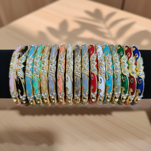 Bracelets empilables HZ64 style chinois, émail fin 6 mm, motif tourbillon incrusté de zircon, pour femmes, bijoux vintage, vente en gros - Product Image 3