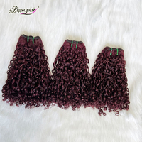 Venta al por Mayor, Precio Económico, Mejor Precio # 4 Paquetes de Cabello Humano Virgen Sin Procesar de Color Marrón, Rizado Pixie SDD, 100% Natural para Mujeres Negras