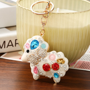 Simpatici portachiavi a forma <span class=keywords><strong>di</strong></span> pecorella in cristallo d'<span class=keywords><strong>acqua</strong></span>, portachiavi, borse da donna, ciondoli, accessori. - Product Image 4