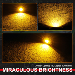 Luces <span class=keywords><strong>LED</strong></span> Interiores para Techo de Coche de 3 Pulgadas, Color Ámbar Amarillo, 12V 24V, Ajuste Universal, con Interruptor de Encendido/Apagado Integrado - Product Image 5