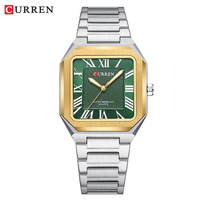 Montre à quartz classique pour homme CURREN 8482, design carré vintage, cadran avec chiffres romains, style business, aiguilles luminescentes
