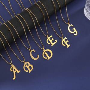 Collana con Ciondolo Iniziale in Acciaio Inossidabile alla Moda, Lettere A/B/<span class=keywords><strong>C</strong></span>/D/E/F/G/I/J/N/O - Product Image 1