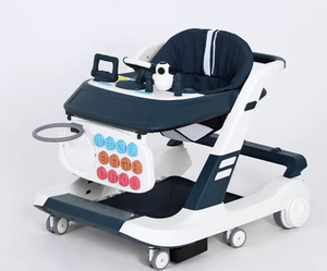 Trotteurs pour bébés vert foncé avec siège entièrement rembourré et freins à roues silencieux, aide à la <span class=keywords><strong>marche</strong></span> pour nourrissons, vente en gros d'usine - Product Image 4