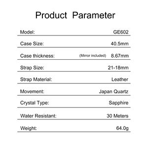 Reloj de lujo de acero resistente al agua con garantía de calidad, reloj con correa de cuero a la moda para hombre - Product Image 5