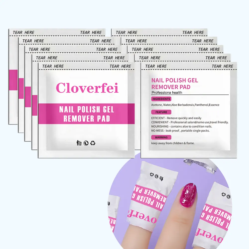 Cloverfei Peel Off Disposable Gel Remover Nail Polish Cleaning Pads Nail Polish Remover Wipes Gel Remover Nail Polish