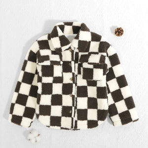 Nouvelle mode Veste à carreaux pour bambins garçons <span class=keywords><strong>Surchemise</strong></span> d'hiver en laine pour bébés Tops pour enfants à col - Product Image 4