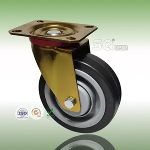 Guangdong Fabricage Hoge Kwaliteit Heavy Duty Aluminium Core 4 5 6 8 10 Inch Rubber Caster Wielen 7 Inch Trolley wiel