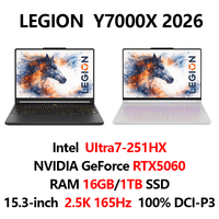 Nouveautés 2026 Lenovo Legion Y7000X Intel Core Ultra7-251HX 16 Go 1 To RTX5060 Ordinateur portable de gaming Esports OLED 2,5K RGB de 15,3 pouces