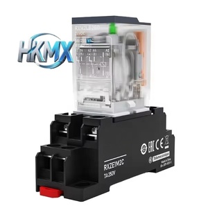 Module de relais intermédiaire RXM2LB2BD RXZE1M2C, DC24V 5A, 8 broches, 2NO 2NC, relais électromagnétique à usage général avec base de montage PLC - Product Image 1