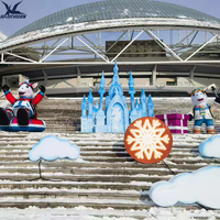 Outdoor Winter-Themen Wasserdichte Seiden-Festival-Laternen LED-Lichter Anpassbar für Weihnachten Neujahr 2027
