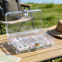 Boîte de rangement pour mahjong en acrylique transparent de haute qualité, personnalisable en usine, épaissie et polie, présentoir pour mahjong en acrylique transparent