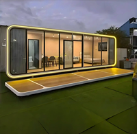 Capsule spatiale intelligente de 40 pieds avec cabine de remorque et stockage Apple, maison-conteneur moderne en acier