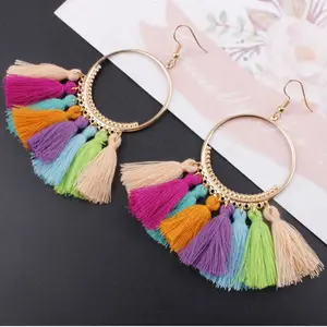 Go Party Fashion Female Jewelry Trendy Bohemian Earring Big Drop Tassel Earrings Long Dangle Earrings Women Girls Party Gift