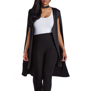IStapromo Regalos para Mujer, Elegante Capa Abierta con Ribete en Contraste, Manga Larga, Blanca y Negra, Larga, Lisa - Product Image 5