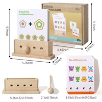 Cartes d'apprentissage cognitif précoce unisexe, 2-4 ans, bois, développement du cerveau, logique, pensée, jeu de tri et d'association, jouets éducatifs