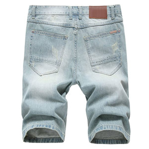 Servicio OEM, Pantalones Cortos de Mezclilla Casuales para Hombre, Mezcla de Algodón, Corte Recto, Pantalones Cortos de Verano para Hombre, Pantalones Cortos de Mezclilla de Color Sólido - Product Image 2