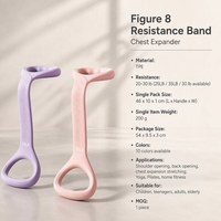 TPE Figure 8 Resistance Band 20-30 lb Anti-Selip Pembentuk Dada Portabel Alat Latihan untuk Yoga Pilates Kebugaran