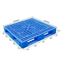 Palette en plastique pour entrepôt, super résistante, double face, en HDPE, à 4 entrées, empilable, pour le transport de marchandises