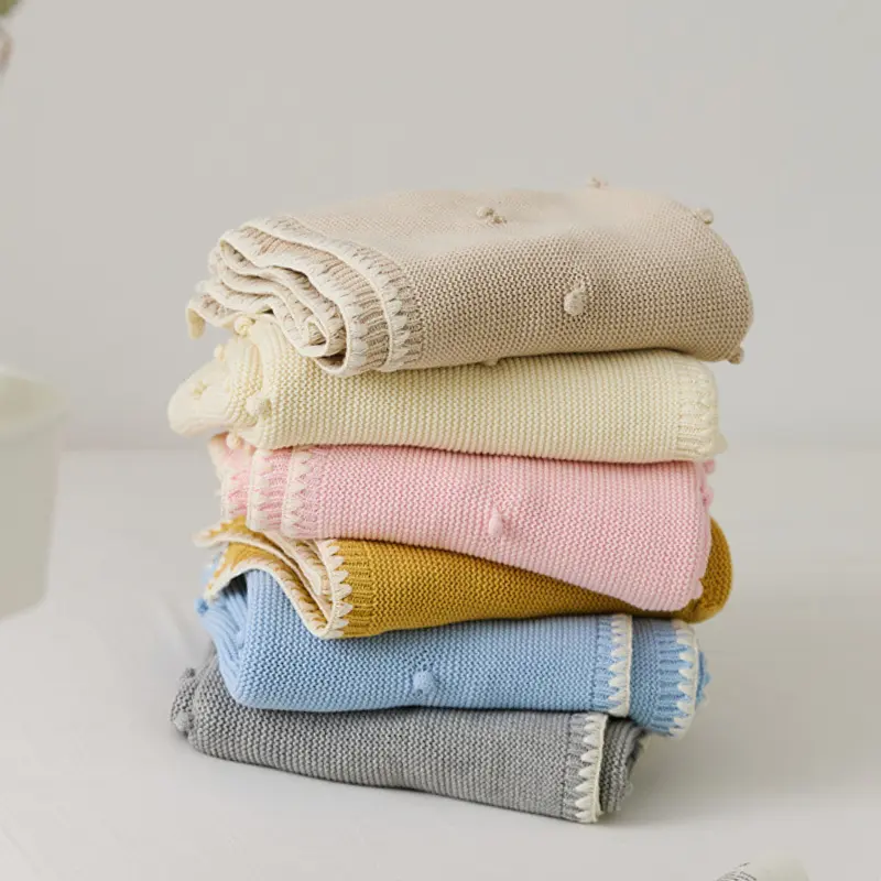 ผ้าห่มถักสำหรับเด็กผ้าห่มคอตตอนสำหรับเด็กผ้าห่มถักเปลือกผ้าห่มผ้าถักสีฟ้าสำหรับบ้าน