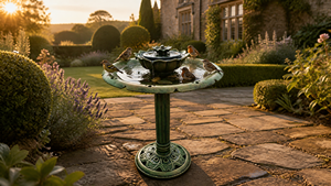 Bain d'oiseaux sur piédestal en bronze antique avec pompe solaire, résistant aux intempéries, en résine, pour décoration <span class=keywords><strong>de</strong></span> <span class=keywords><strong>jardin</strong></span> - Product Image 6