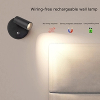 Moderne 3W COB LED Pas de scintillement Projecteur Veilleuse Rechargeable Sans Fil Intérieur Applique Murale pour Chambre Hôtel Escaliers Salon