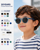 Lunettes de soleil pliantes rondes polarisées anti-radiation pour enfants, protection UV400, monture intégrale durable, blocage de la lumière bleue, monture TR90, portables pour garçons et filles