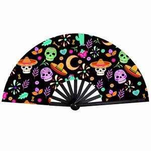 Abanico Plegable de Bambú de 13 Pulgadas para Baile, con Sonido Fuerte, Personalizado con Logotipo Impreso por Sublimación para Bodas - Product Image 1