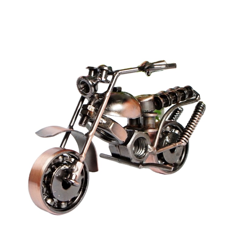 Factory Direct Selling Iron Crafts Antique Handmade Diecast Harley Motorcycle Model for Home Decoration