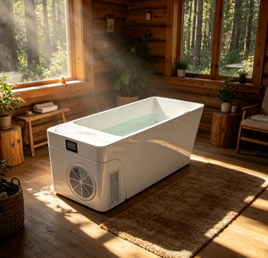 Baignoire carrée en acrylique écologique avec système de contrôle GECKO et valve de vidange pour le soulagement musculaire et la récupération sportive - Product Image 1