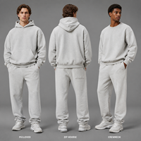 Ensembles de survêtements streetwear personnalisés : sweat à capuche et pantalon en coton respirant, design décontracté à double ceinture unie