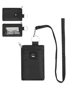 Badge Holder With ID Window Small <b>Wallet</b> Waterproof Anti-Theft Travel Keychain <b>Wallet</b> Men Women Slim <b>Zip</b> Card Lanyard <b>Wallet</b> - Product Image 2