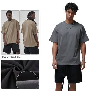 T-shirt en coton lourd de 275 grammes, tricoté, uni, de haute qualité, AR003, vente en gros, impression de logo personnalisé, unisexe, coupe ample, vierge - Product Image 3