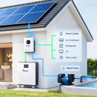 Système de stockage solaire commercial certifié UL1741 UL9540, onduleur hybride triphasé 16 kW, combo batterie 16-32 kWh