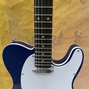 Cuerpo de guitarra TL azul de madera maciza, envío rápido, diapasón de cromo SS - Product Image 1
