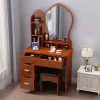 Table de maquillage moderne et simple multifonctionnelle pour chambre à coucher de princesse Via Netflix Petits meubles de maison en bois pour hôtel